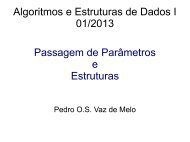 Passagem de Parâmetros e Estruturas