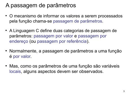 Passagem de Parâmetros e Estruturas