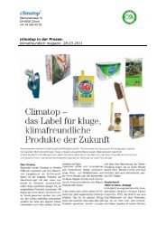 das Label für kluge, klimafreundliche Produkte der Zukunft - Climatop