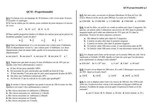 Proportionalité en kilométre heure