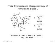 Total Synthesis and Stereochemistry of Pinnatoxins B and C - CCC