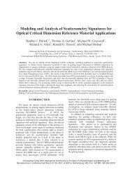 Modeling and Analysis of Scatterometry Signatures for Optical ...