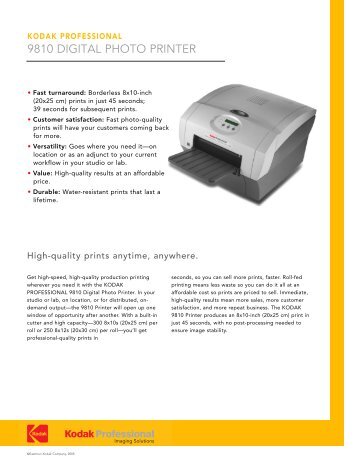 9810 DIGITAL PHOTO PRINTER - VB