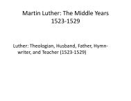 Martin Luther: The Middle Years 1523-1529