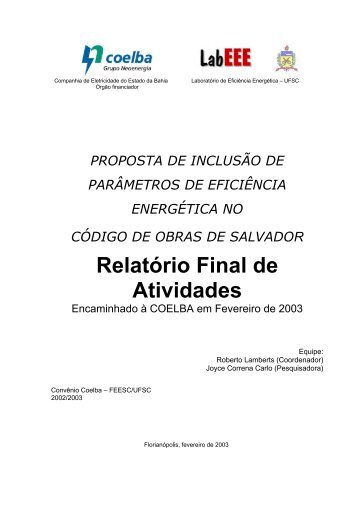 Relatório Final - Laboratório de Eficiência Energética em ...