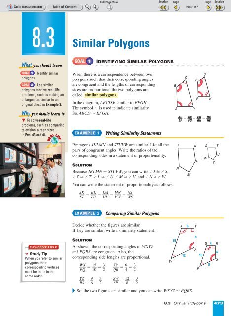 Similar Polygons - Nexuslearning.net