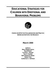 educational strategies for children with emotional and behavioral ...