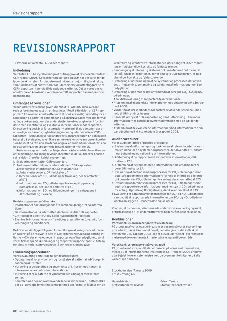 Vattenfall CSR-Rapport 2008