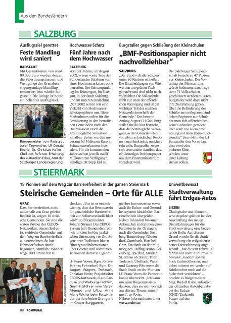 DAS GRÖSSTE FACHMAGAZIN FÜR ÖSTERREICHS GEMEINDEN