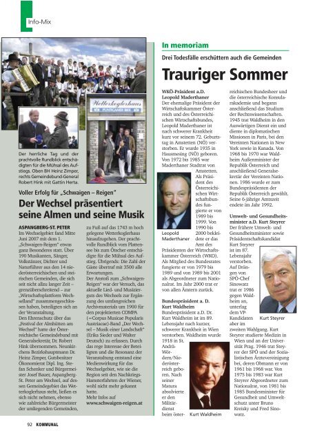 DAS GRÖSSTE FACHMAGAZIN FÜR ÖSTERREICHS GEMEINDEN