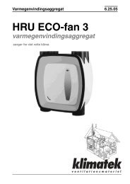 HRU-ECO ventilation med varmegenvinding for villaer - KLIMATEK ...
