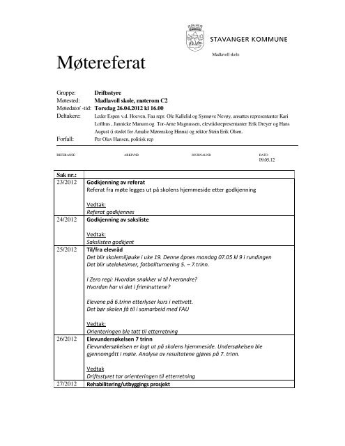 Møtereferat - Minskole.no