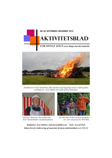 Aktivitetsblad nr. 68 - Beboerforeningen for Hinge Sogn