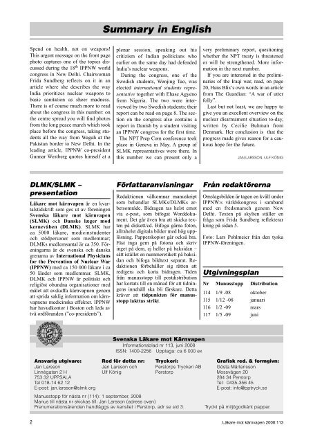 lmk113 juni2008 - Svenska Läkare mot Kärnvapen