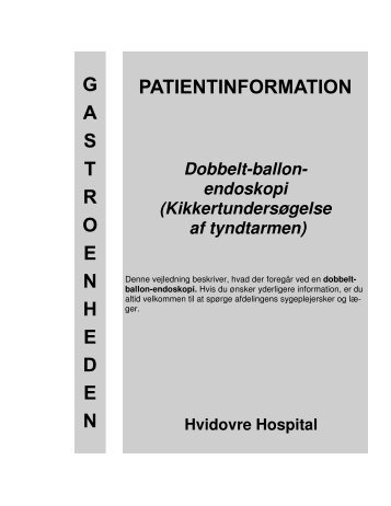 Dobbelt-ballon- endoskopi (Kikkertundersøgelse af tyndtarmen)