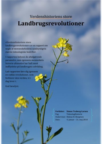 Verdenshistoriens store landsbrugsrevolutioner [Maj 2010]