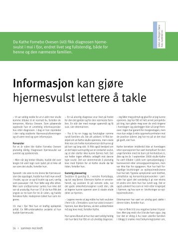 Informasjon kan gjøre hjernesvulst lettere å takle