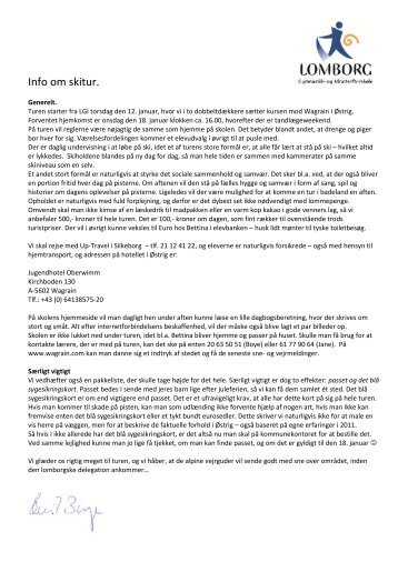 Info om skitur.