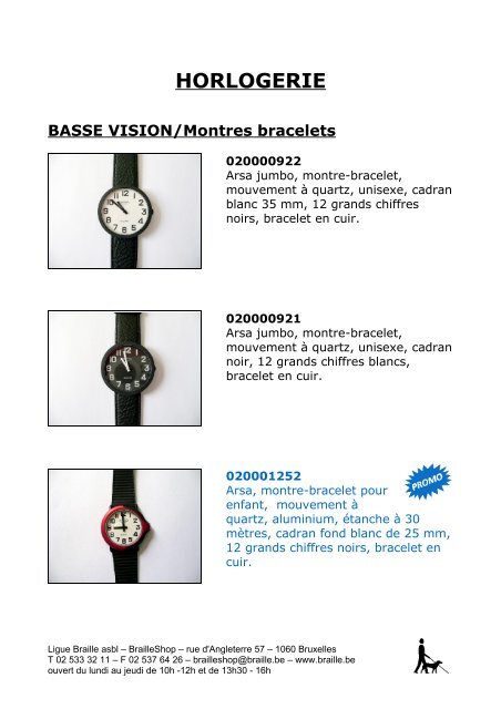 Catalogue Horlogerie.PDF - Ligue Braille