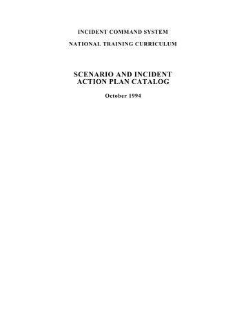 Scenario and IAP Catalog - National Wildfire Coordinating Group