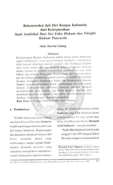 Rekonstruksi Jati Diri Bangsa Indonesia dari Keterpurukan