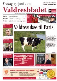 Fredag 15. juni 2017 - Valdres