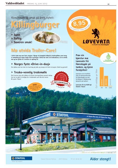 Fredag 15. juni 2017 - Valdres