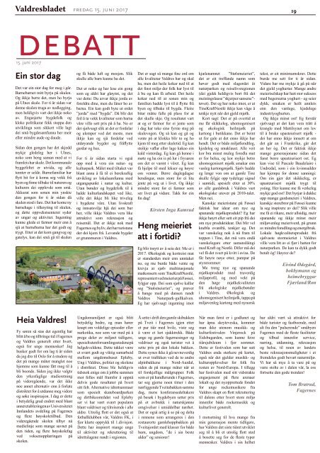 Fredag 15. juni 2017 - Valdres