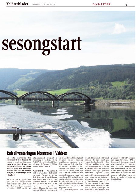 Fredag 15. juni 2017 - Valdres