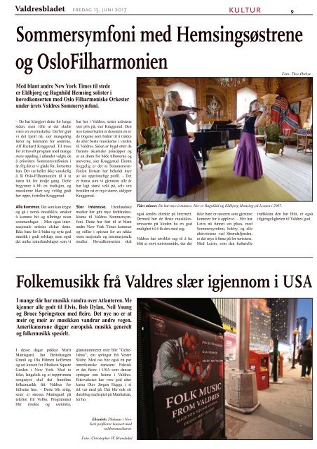 Fredag 15. juni 2017 - Valdres