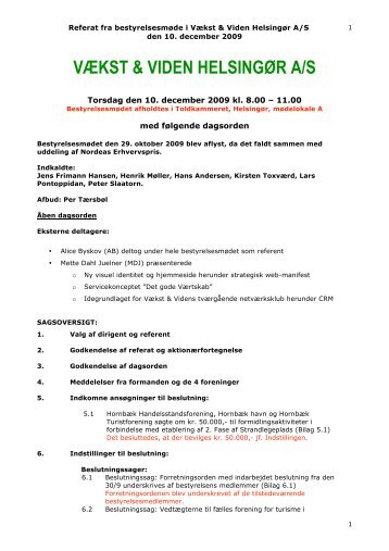 Referat fra mødet den 10 december 2009 final - Vækst & Viden