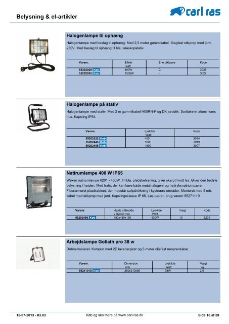 belysning og el-artikler - Carl Ras A/S