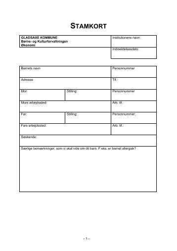 STAMKORT - Gladsaxe Kommune