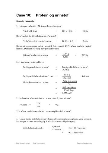 Case 10: Protein og urinstof - Gyldendal