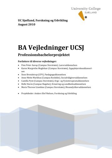 BA Vejledninger UCSJ - University College Sjælland