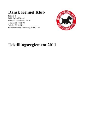 Dansk Kennel Klub Udstillingsreglement 2011 - Border terriers i DTK