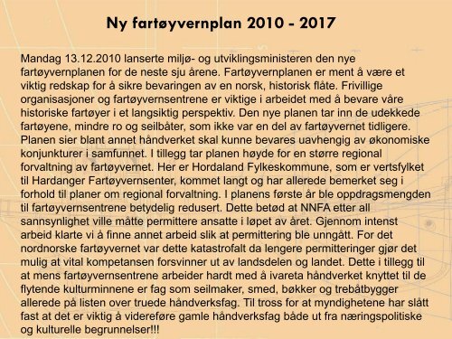 Fartøyvernsenteret v/ Terje Flaaten-Stokkan - Sør-Troms regionråd