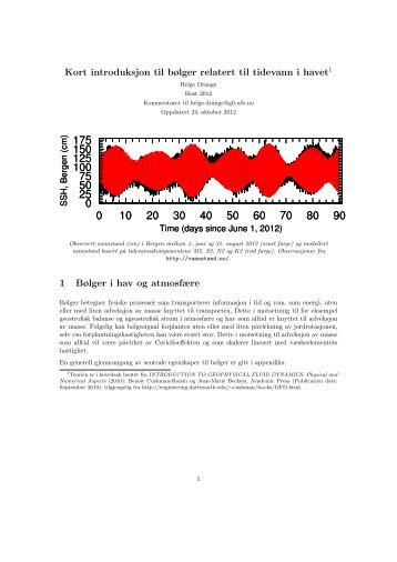 Kort introduksjon til bølger relatert til tidevann i havet1 1 Bølger i hav ...