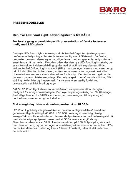 BÄRO Retail Lighting - BÄRO GmbH & Co. KG