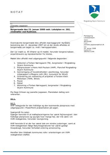 Notat fra borgermøde 230108..pdf - Ringkøbing-Skjern Kommune