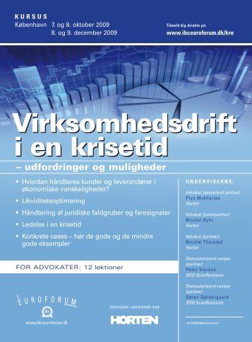 Virksomhedsdrift i en krisetid - IBC Euroforum