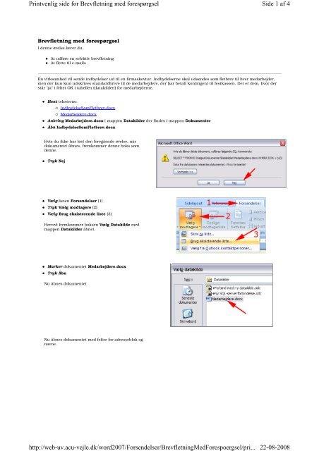 Disposition for kursus i Word 2007