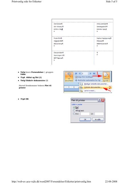 Disposition for kursus i Word 2007