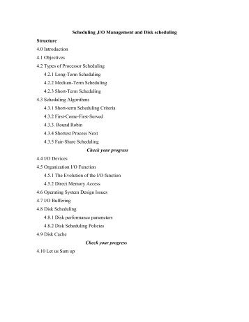 I/O Devices and disk scheduling - Csbdu.in