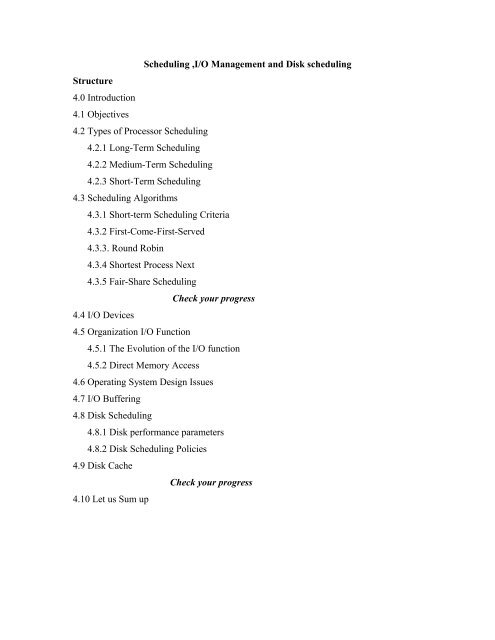 I/O Devices and disk scheduling - Csbdu.in