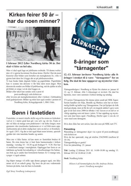 Januar 2011 - Nordberg menighet