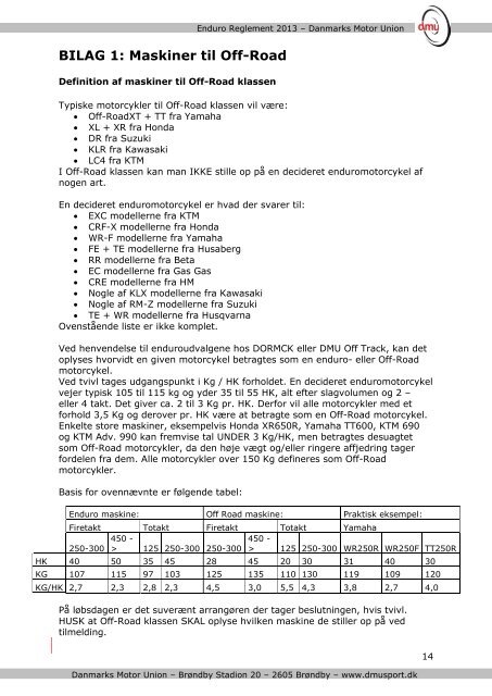Fakta om Danmarks Motor Union - Enduroklub Danmark