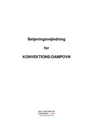 Betjeningsvejledning for KONVEKTIONS-DAMPOVN