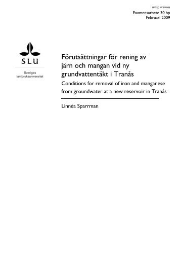 Linnea Sparrman - Civilingenjörsprogrammet i miljö- och vattenteknik