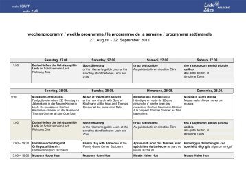 wochenprogramm / weekly programme / le programme de la ...